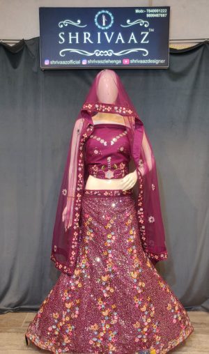 Shimmer floral sequence lehenga
